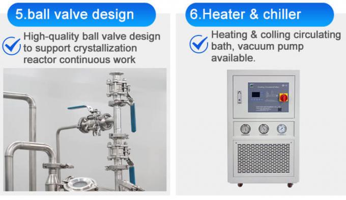 Jacketed Crystallization Reactor Glass & Stainless Steel Reactor PLC Or PID Control 5