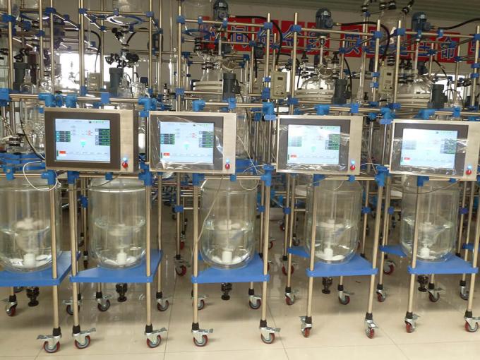 jacketed glass reactor with automatic PLC control