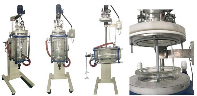 jacketed glass reactor with lifting and rotating function