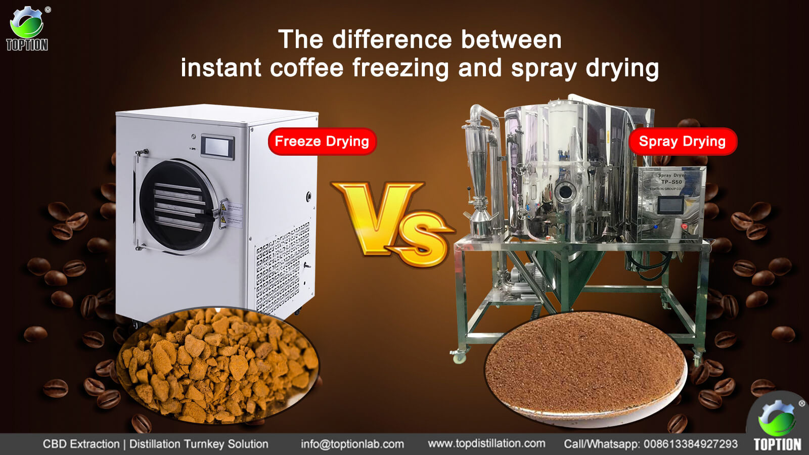 instant coffee drying