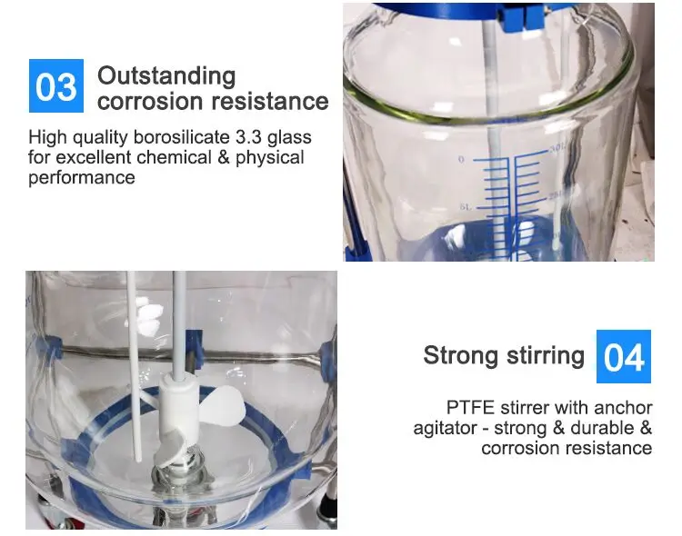 150l Jacketed Filtering Glass Reactor Superior Filtration High Performance