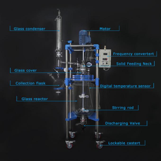 10L 20L 50L Verkleideter Glasreaktor Glas- und Edelstahlreaktor