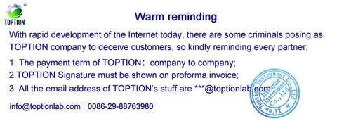 Latest company news about Warm reminding from TOPTION Instrument Co.,ltd