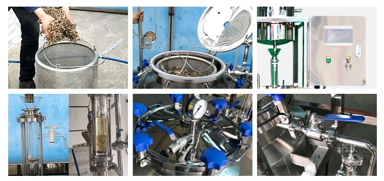 95% Extraction Efficiency Essential Oil Plant Extraction Equipment with TOPTION PLC Control