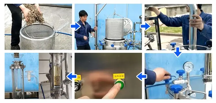 95% Extraction Efficiency Essential Oil Plant Extraction Equipment with TOPTION PLC Control