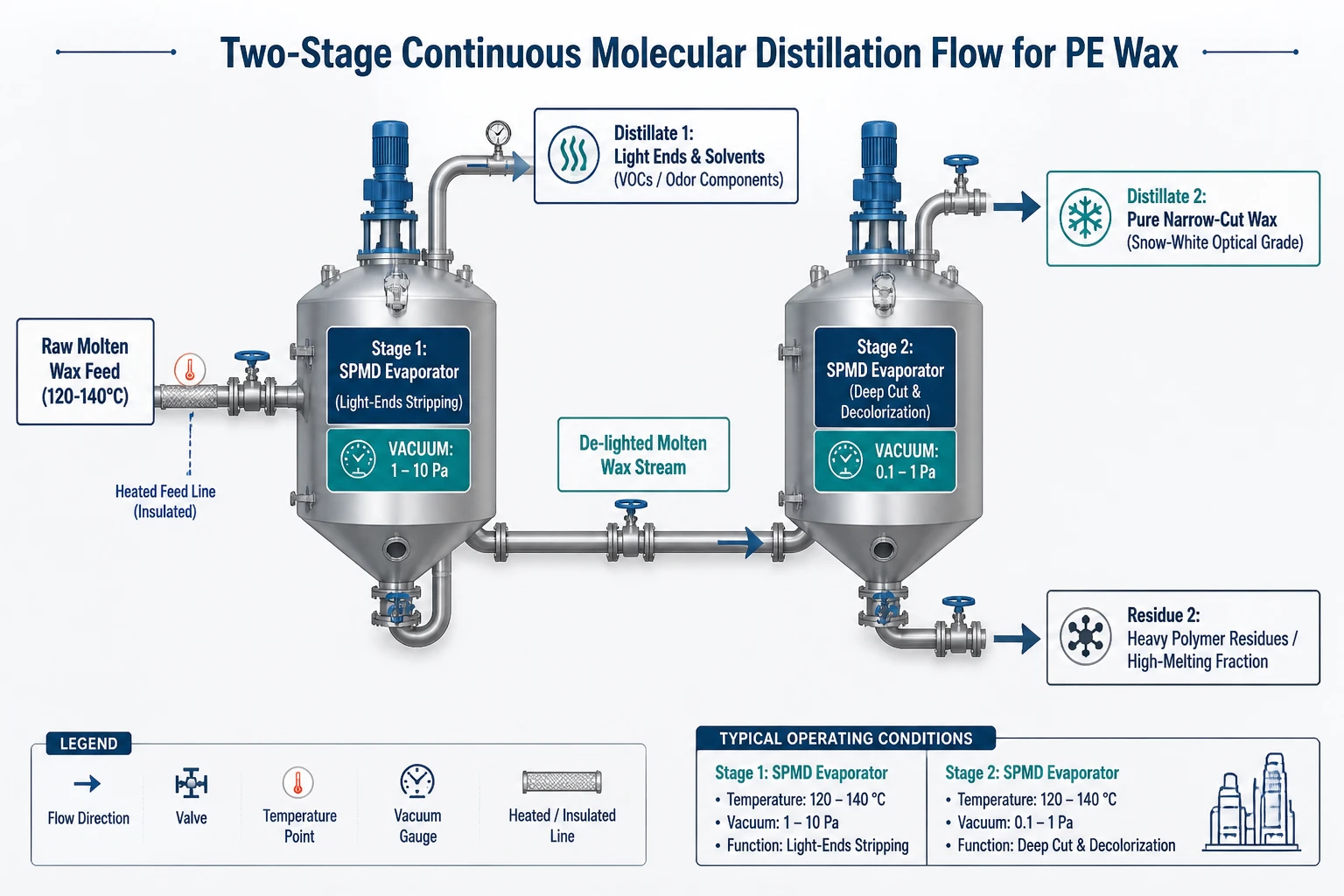 The 3-Step Physical Refining Matrix Light-Ends Stripping, Optical Decolorization, and Precise Narrow Cut Fractionation.