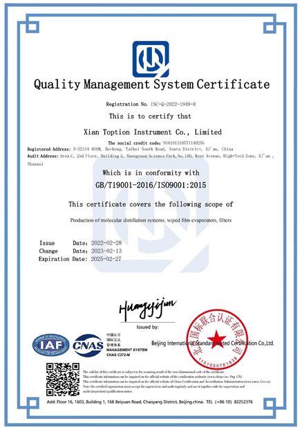 China TOPTION INSTRUMENT CO.,LTD Certifications