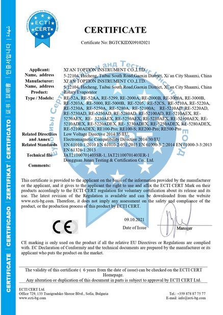 China TOPTION INSTRUMENT CO.,LTD Certifications