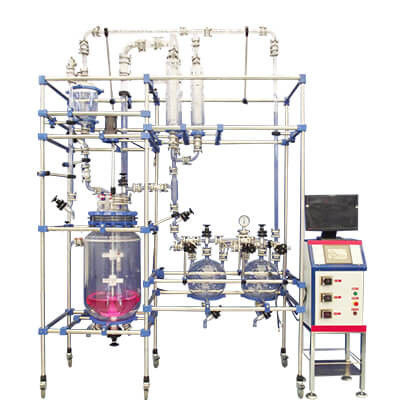 buy 10L 20L 50L Jacketed Glass Reactor Glass & Stainless Steel Reactor online manufacture