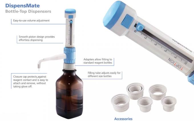 PTFE FEP Dispenser Top Botol Laboratorium 50ml Resistensi Kimia